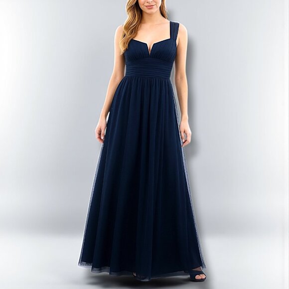 City Studios Juniors’ Emma Pleated-Bodice Gown – Navy Blue Size 11 – Formal/Prom - Picture 1 of 7